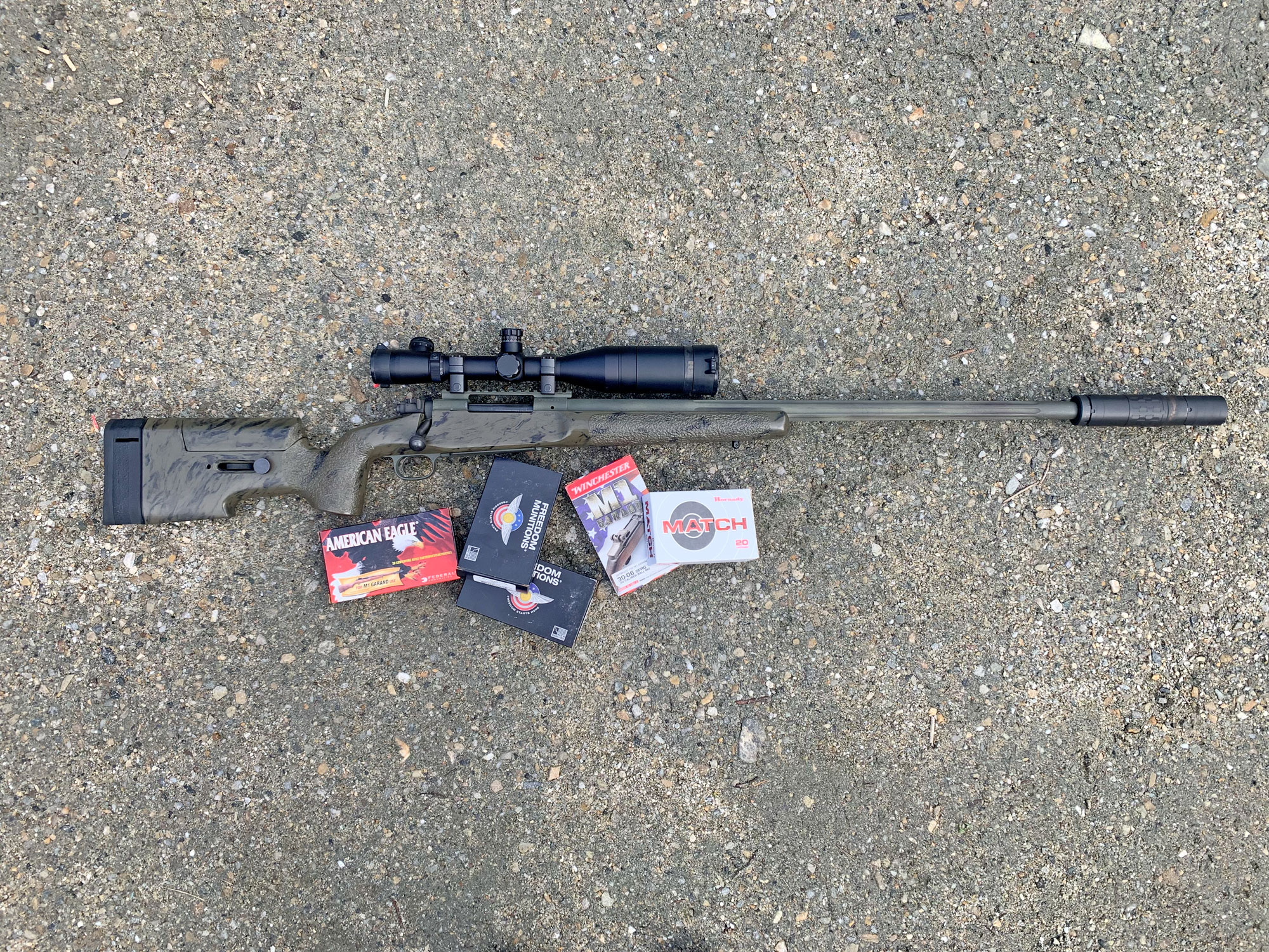 .30/06 target rifle with suppressor