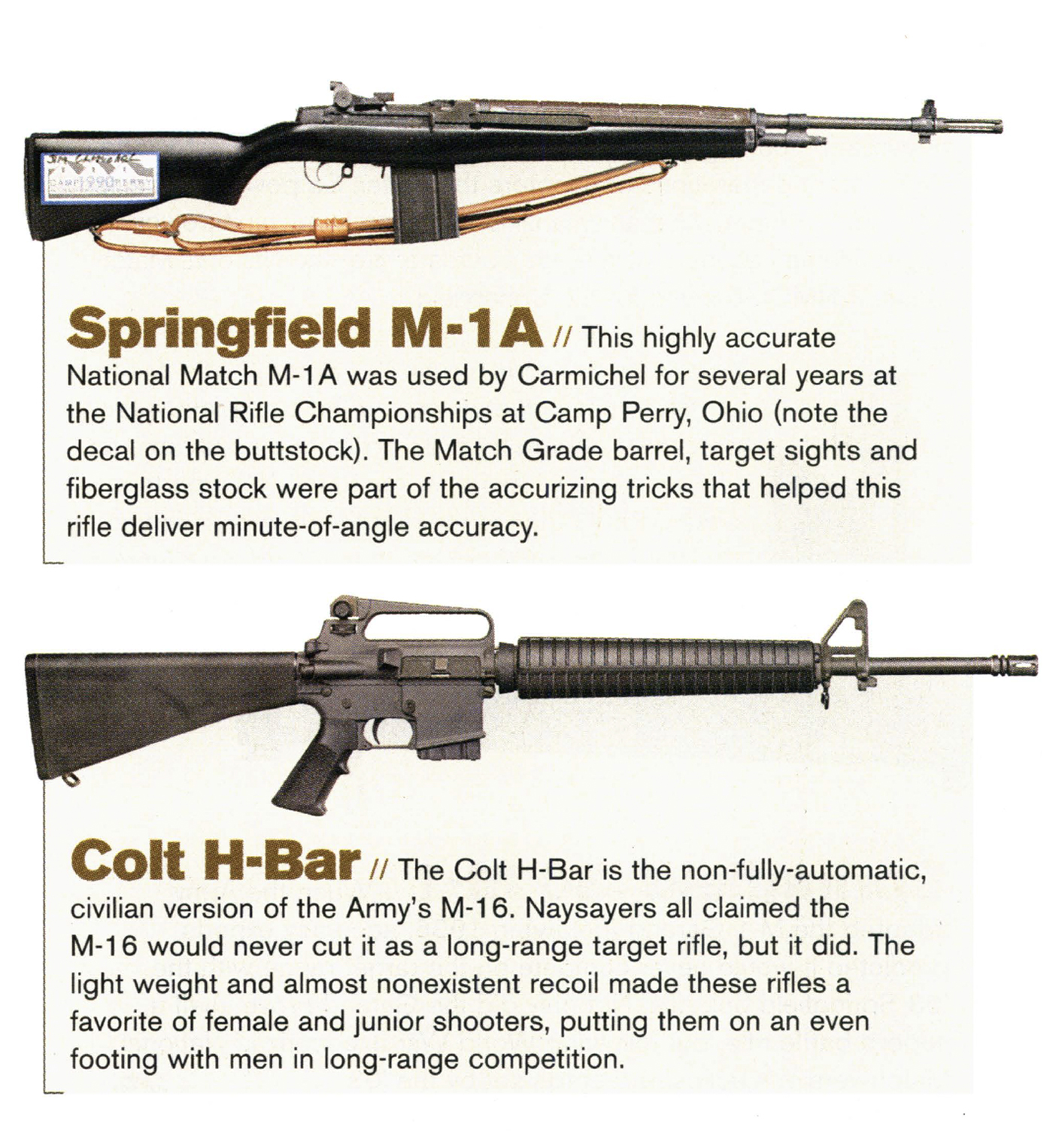 The Springfield M-1A and Colt H-Bar