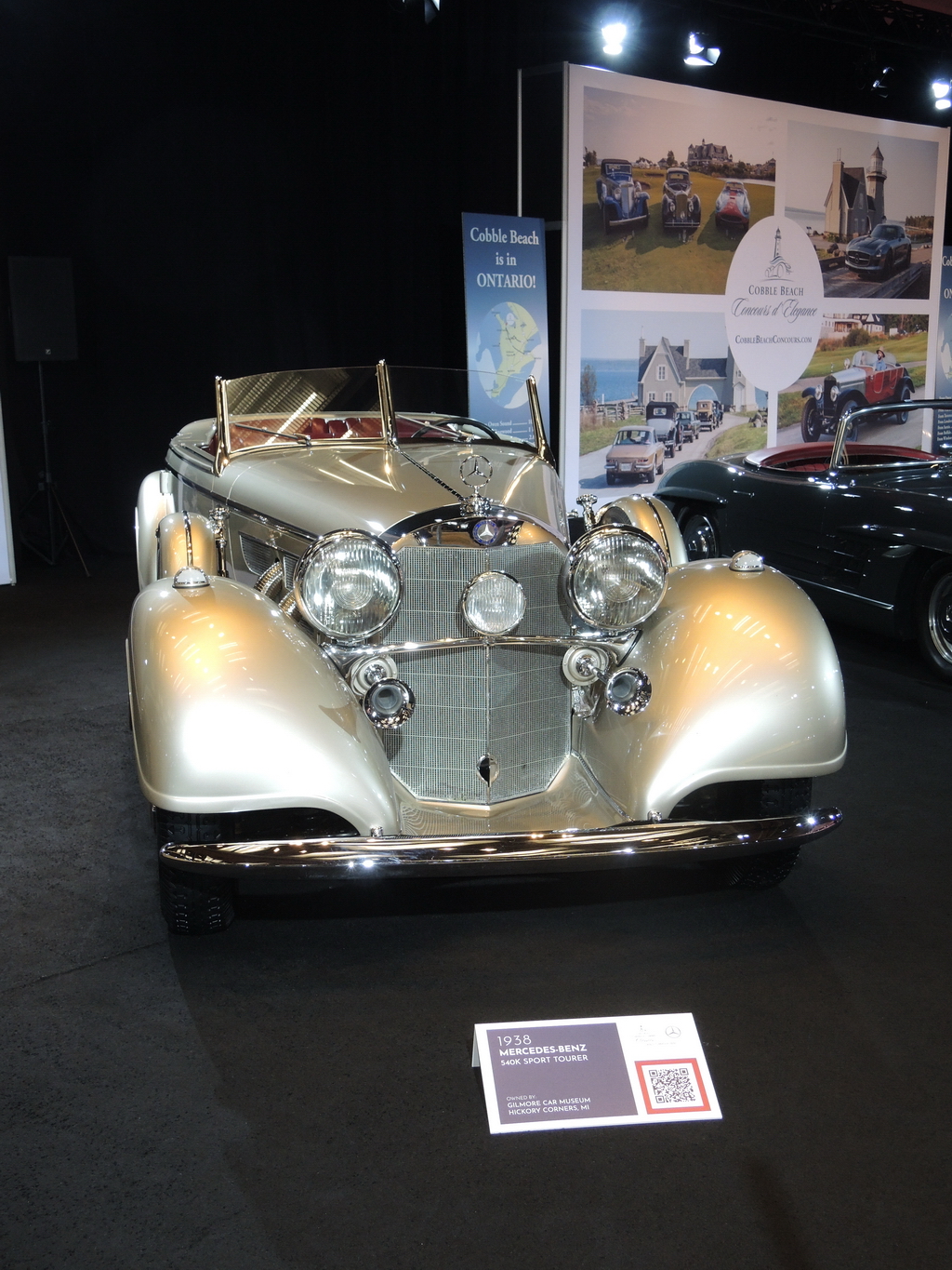 1938 Mercedes Benz 540K Sport Tourer, owned by Gilmore Car Museum, Hickory Corners, MI, on display in the Cobble Beach exhibit at the Canadian International Auto Show in Toronto.