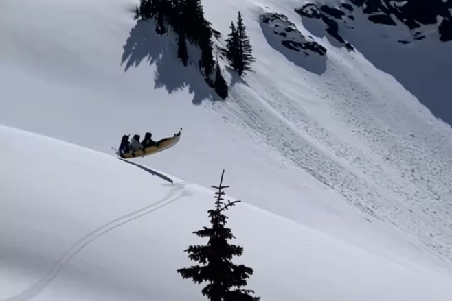 ‘Extreme Snow Kayaking’ Looks Very Unsafe, But Also Kinda Fun