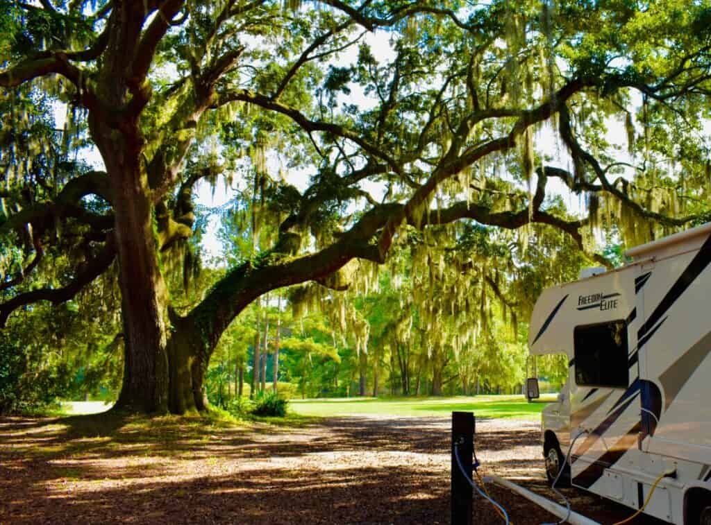 A scenic RV site at Redgate Farms.