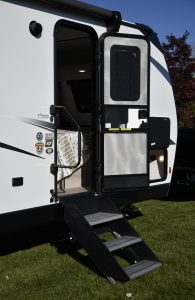 RV entry steps - shown here on a KZ Connect travel traler.