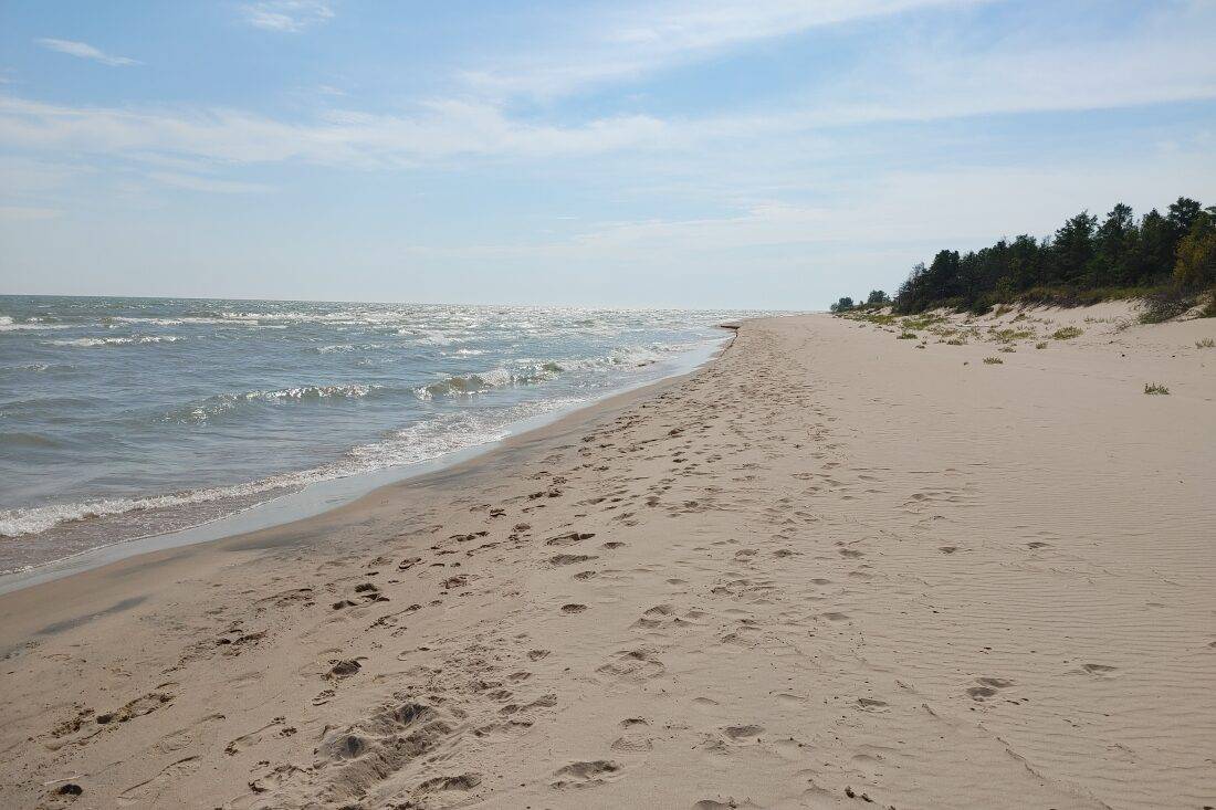 The beach on Lake Michigan.