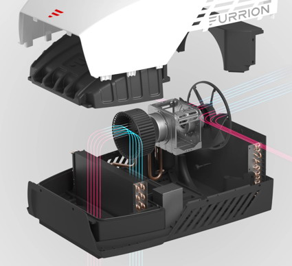 Furrion Chill™ was designed with two fans that work in harmony to reduce and manage the workload.