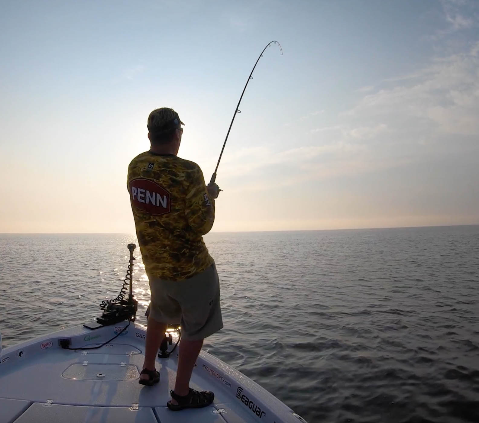 The author testing the best saltwater trolling motors on the water. 