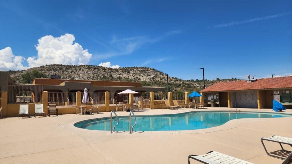 Pool area at Thousand Trails Valley Verde.