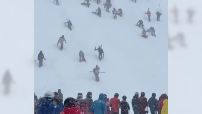 WATCH: This Lift Line Was So Long, the Skiers Started Climbing