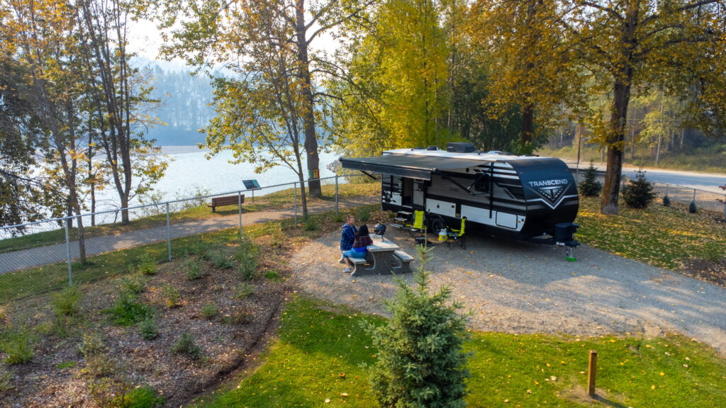 RV Camping in Quesnel's Downtorn RV Park, Quesnel BC. Photo by Aspen Films.