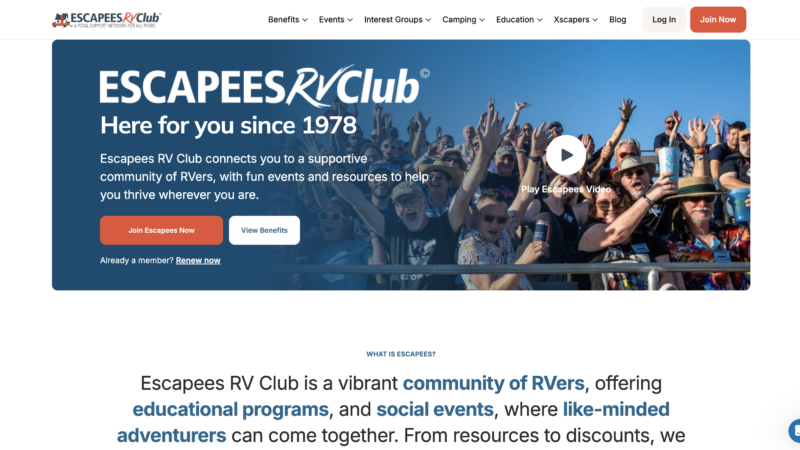 Escapees RV Club Launches New Membership Website – RVBusiness – Breaking RV Industry News