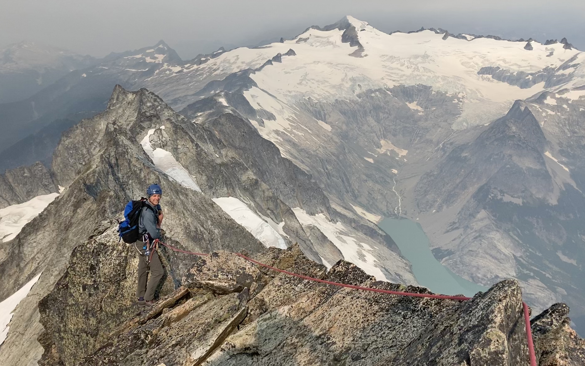 Climber ascends a peak.