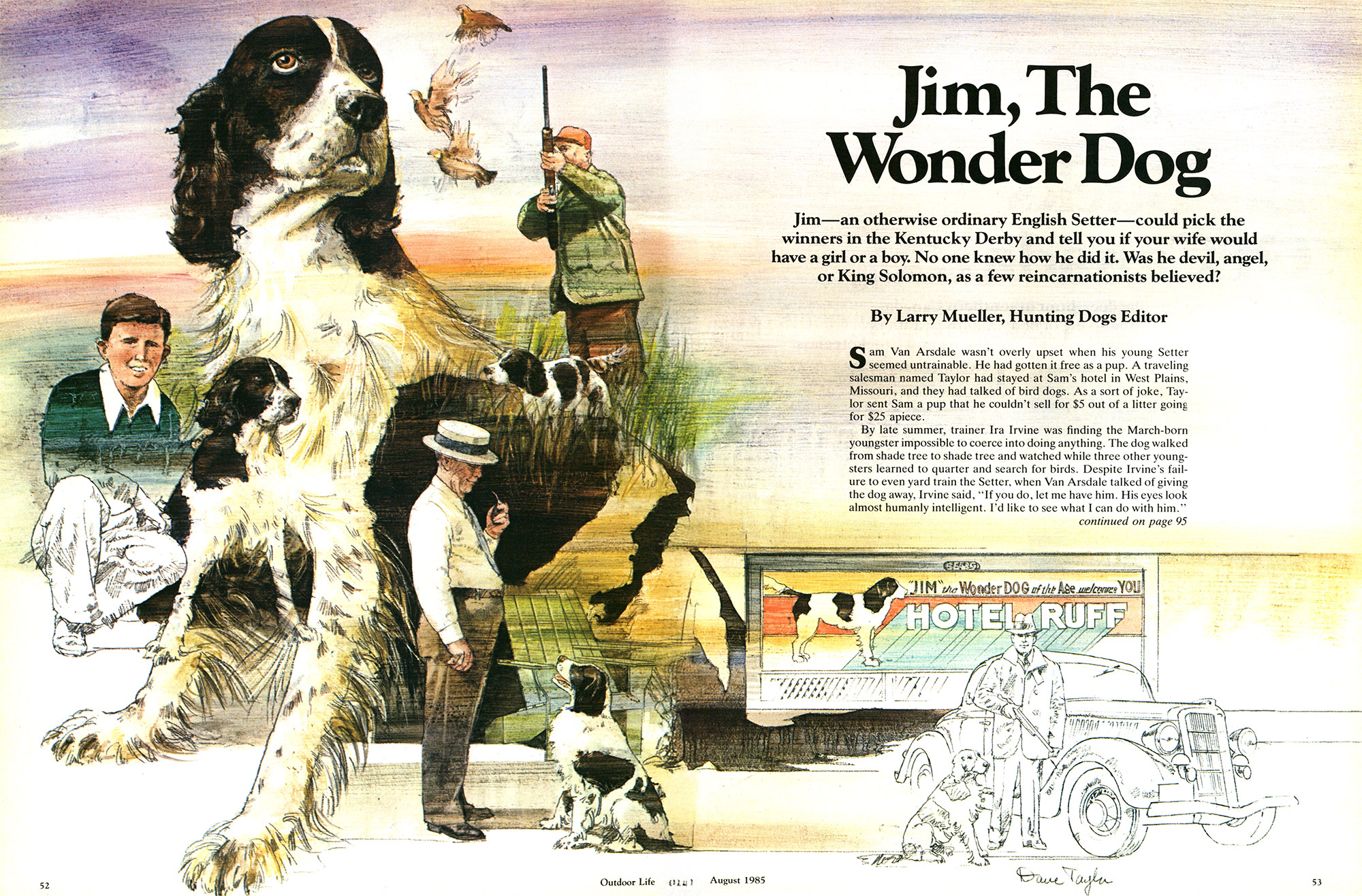 A two-page spread of the original story