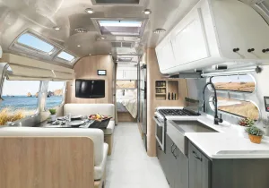 Airstream’s Pottery Barn 28RB Special Edition travel trailer features designer touches.