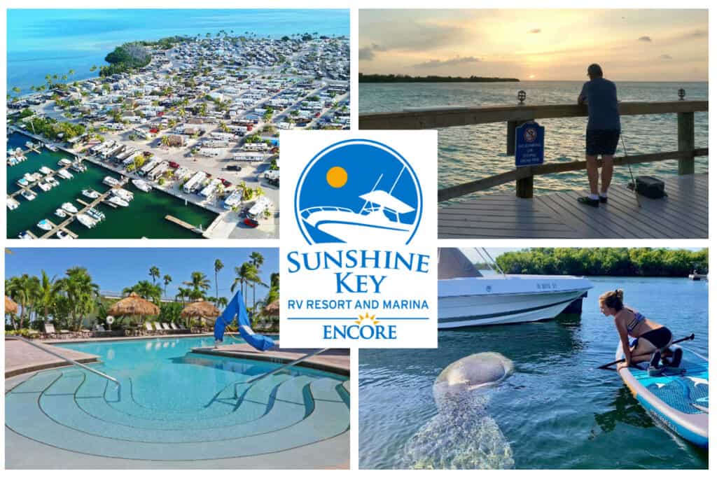 collage of amenities at Sunshine Key RV Resort