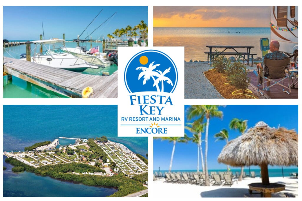 collage of amenities at Fiesta Key RV Resort