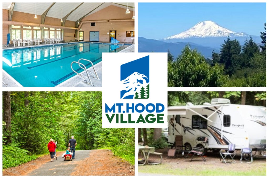 collage of amenities at Mt. Hood Village