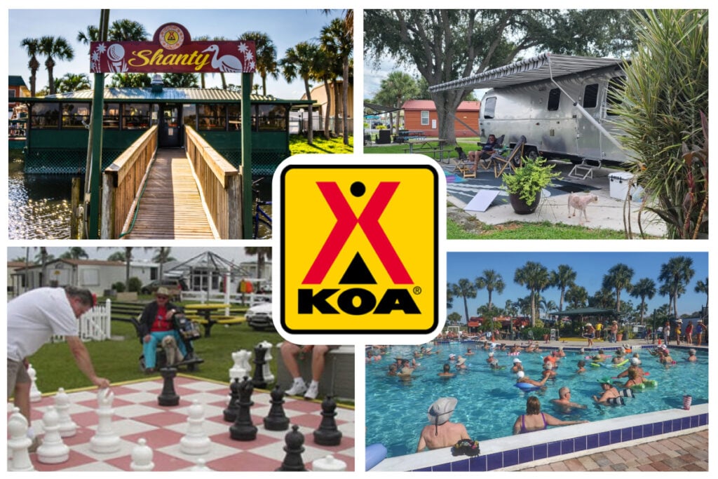 collage of amenities at Okeechobee KOA Resort