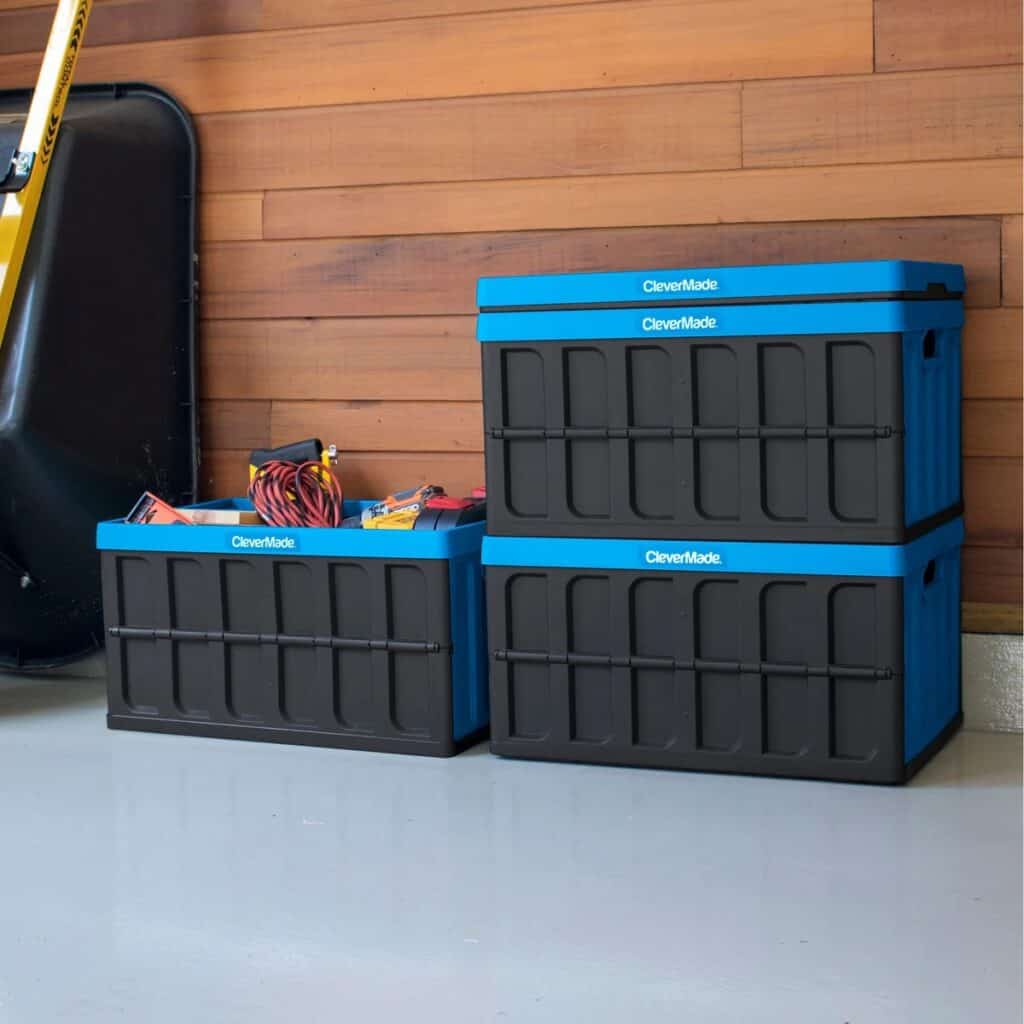 RV storage in Clever crates stacked waiting to be loaded in RV