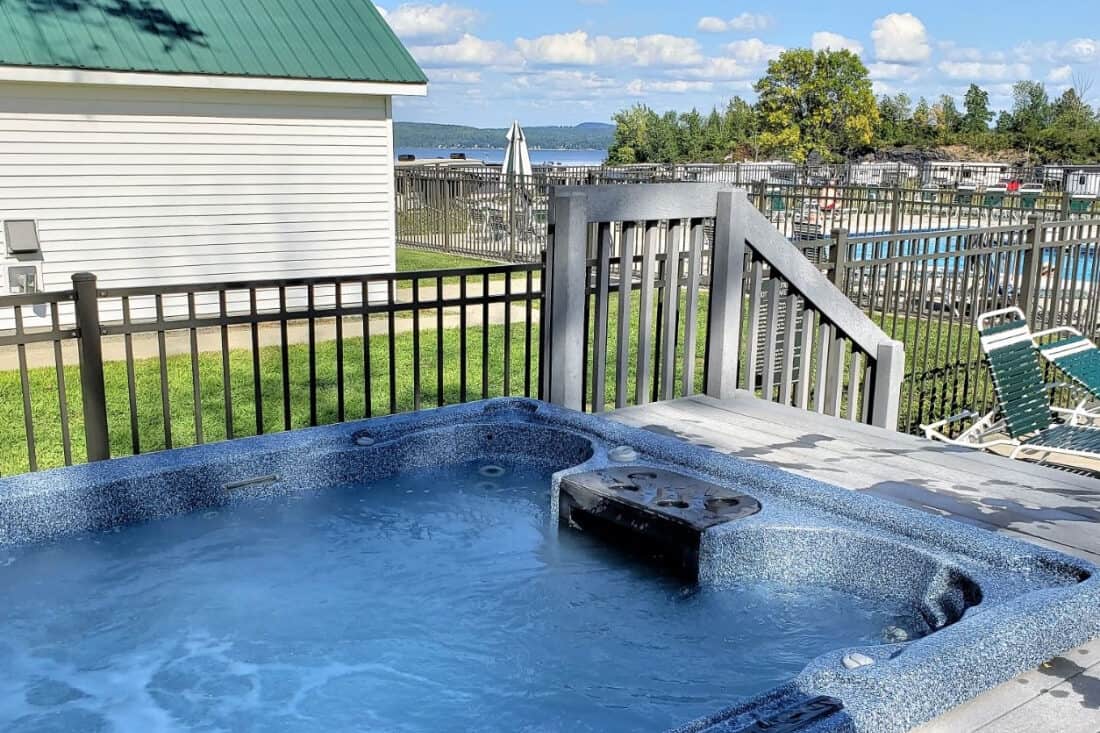 The pool area at Apple Island.