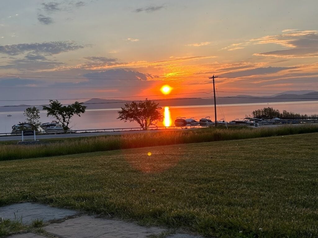 Sunset over Lake Champlain.