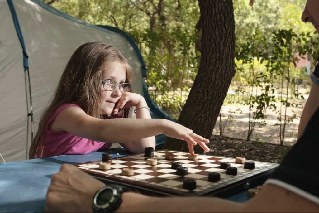 Checkers is a fun camping game for the whole family