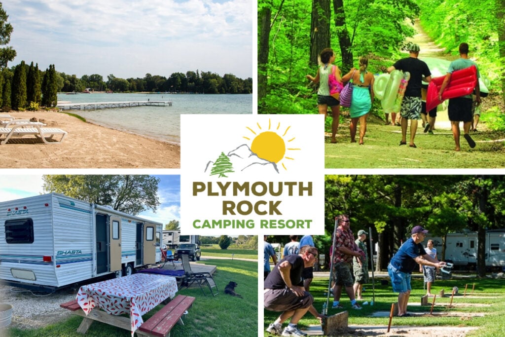 collage of amenities at Plymouth Rock Camping Resort
