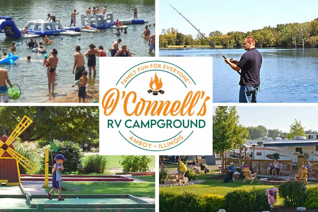 collage of amenities at O'Connell's RV Campground