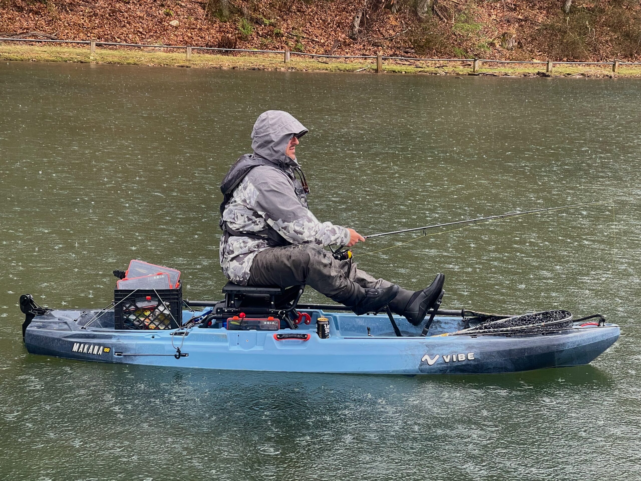 testing the simms challenger rain gear