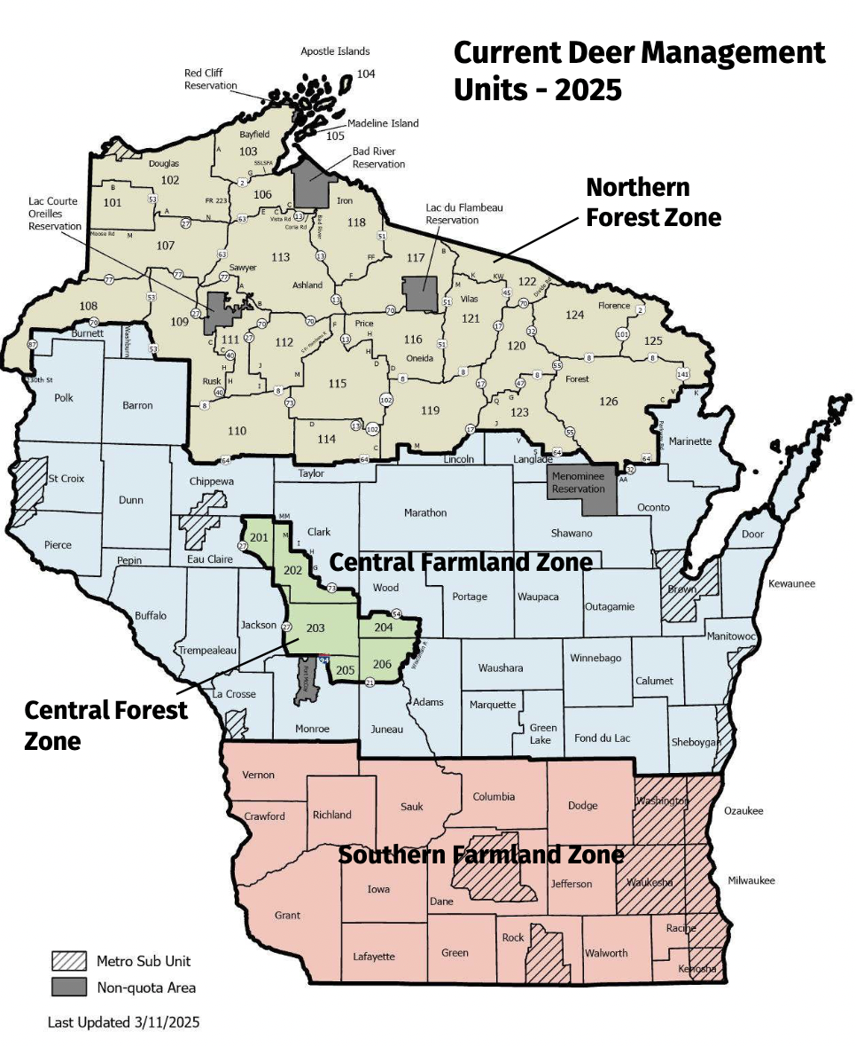 Wisconsin deer zones