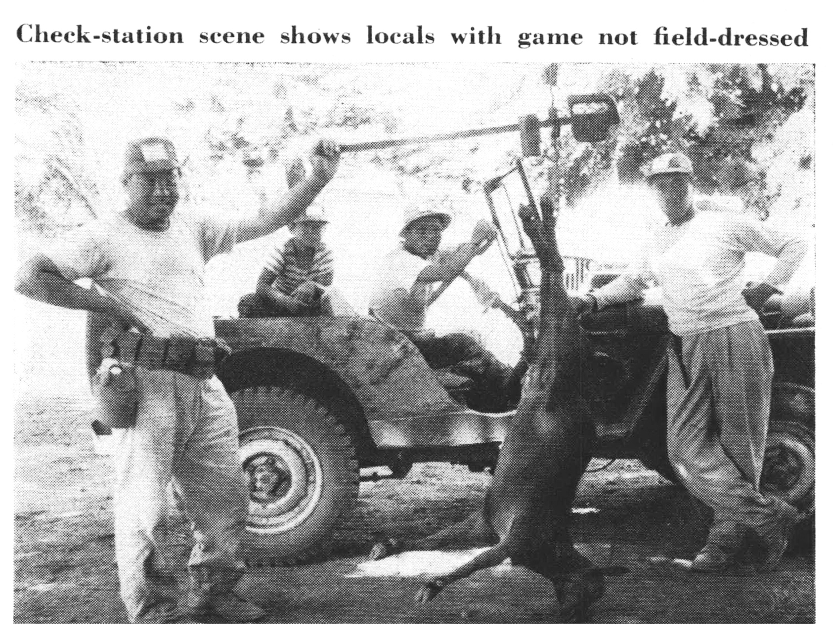 An old black and white photo of a game check station on Lanai.