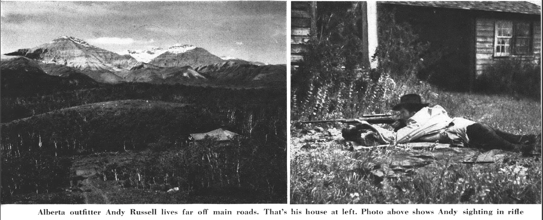 Old black and white photos of a hunting lodge
