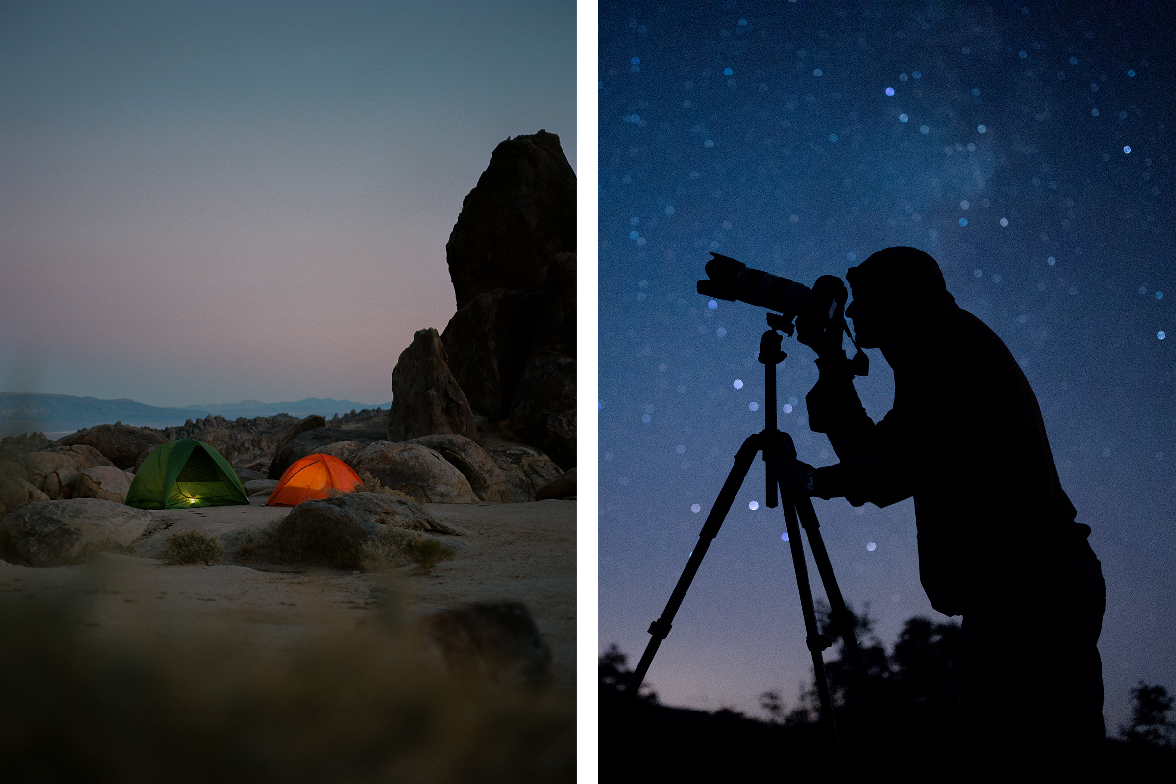 Stargazing and tent camping